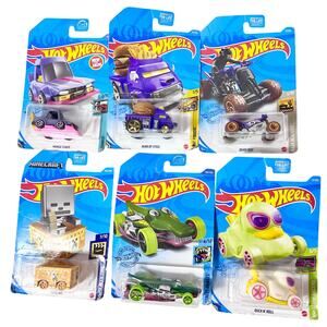 Hot Wheels Carded Lot Of 6 Various Years Minecraft Duck Bike Toy Cars New (U)